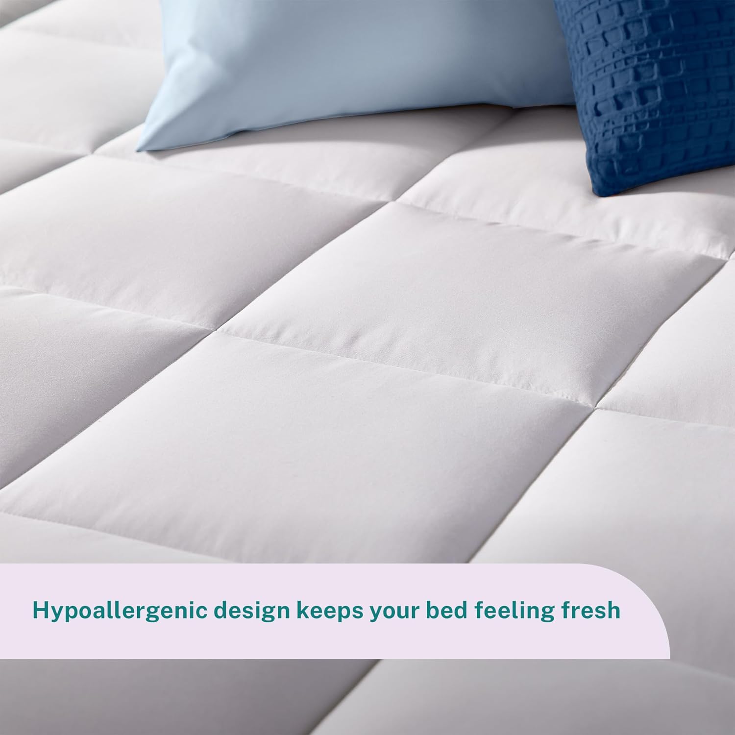 Sleep Innovations Cradling Cloud – Funda para colchón, tamaño King, protector de almohada acolchada, fibra de felpa cómoda