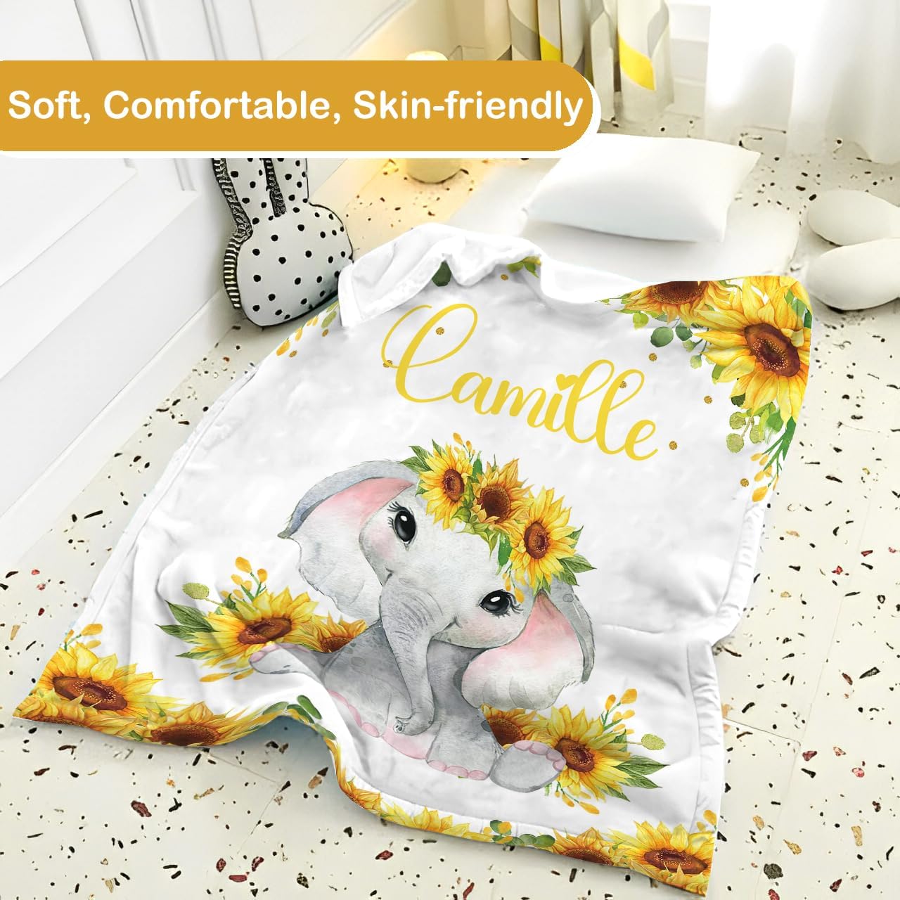Manta de bebé personalizada para niñas, manta de bebé personalizada con nombre, suave y acogedora manta personalizada con nombre para niños, manta