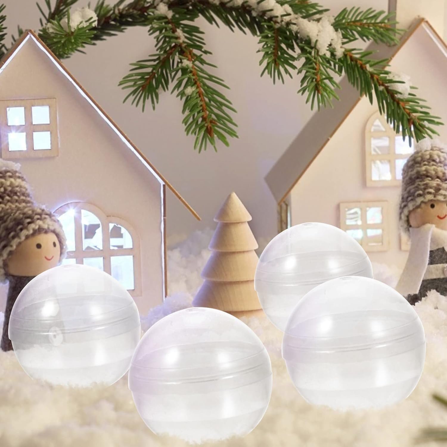 Artibetter 50 cápsulas de máquina de chicles vacías redondas cápsulas transparentes pequeñas de plástico para máquinas expendedoras vacías, caja de