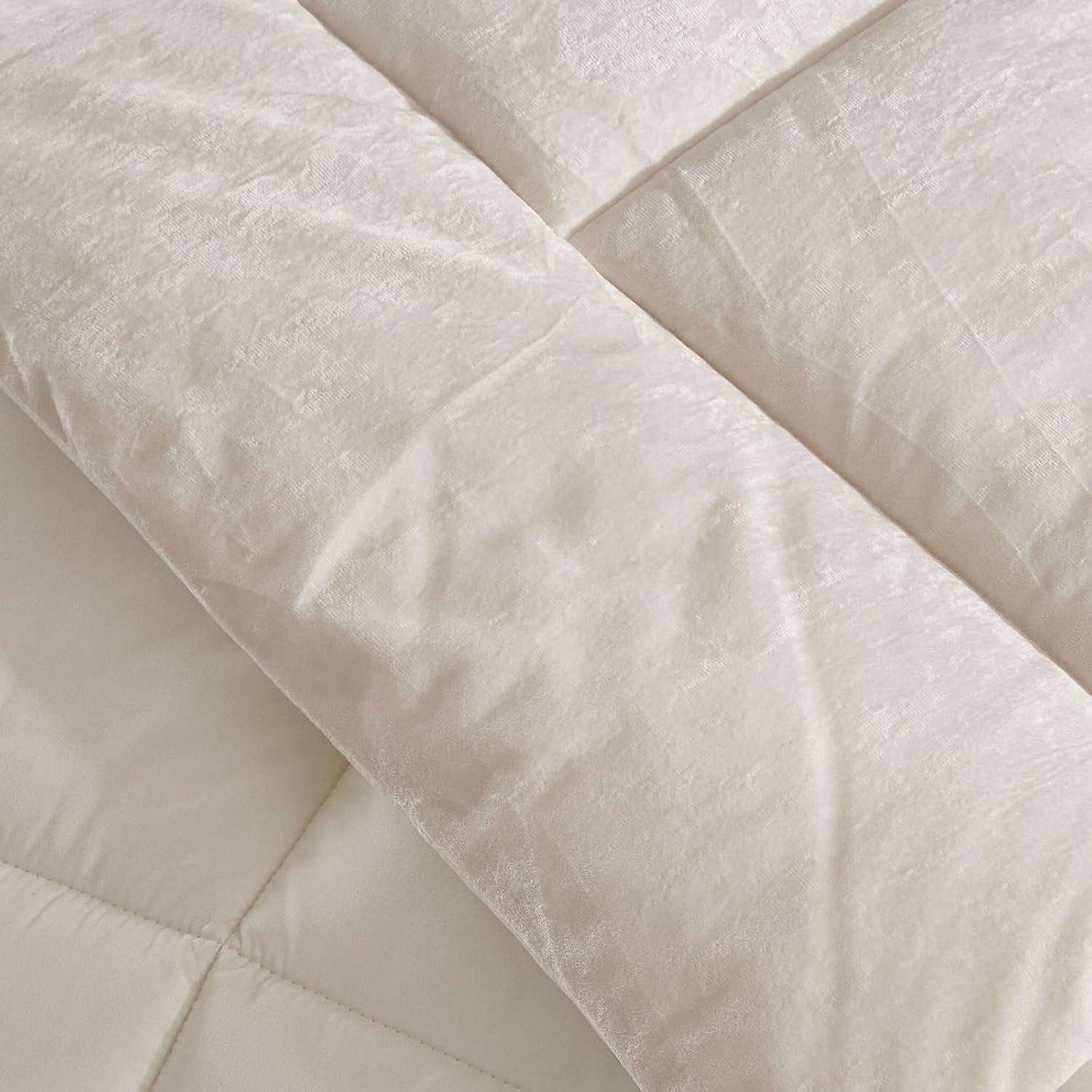 HYPREST Juego de edredón de terciopelo tamaño King, 3 piezas de edredón de terciopelo elegante, ultra suave, color blanco