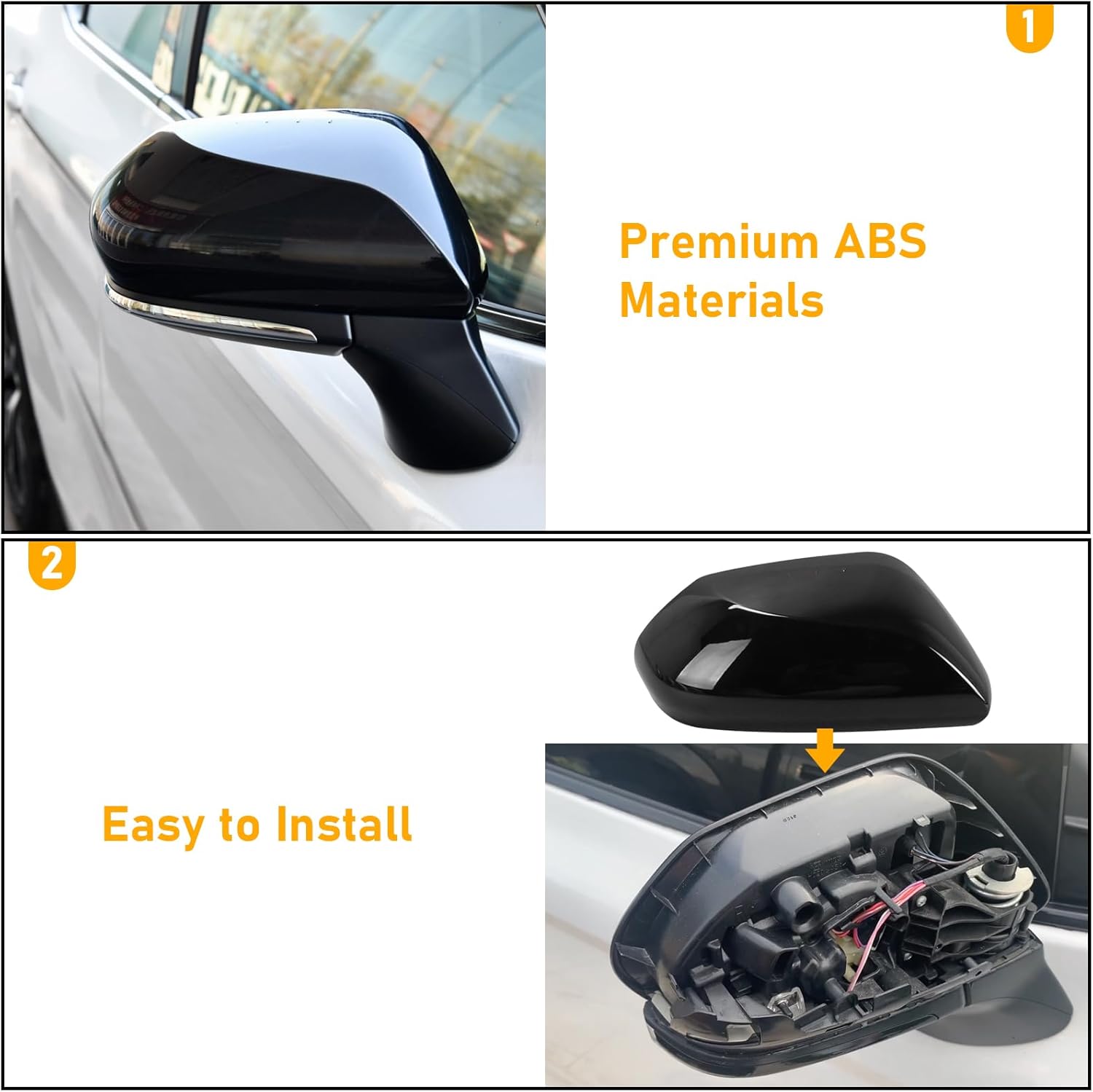 Compatible con cubierta de espejo retrovisor Toyota Camry 2018-2023, tapa de 8 generación para conductor y pasajero, cubierta de espejo retrovisor