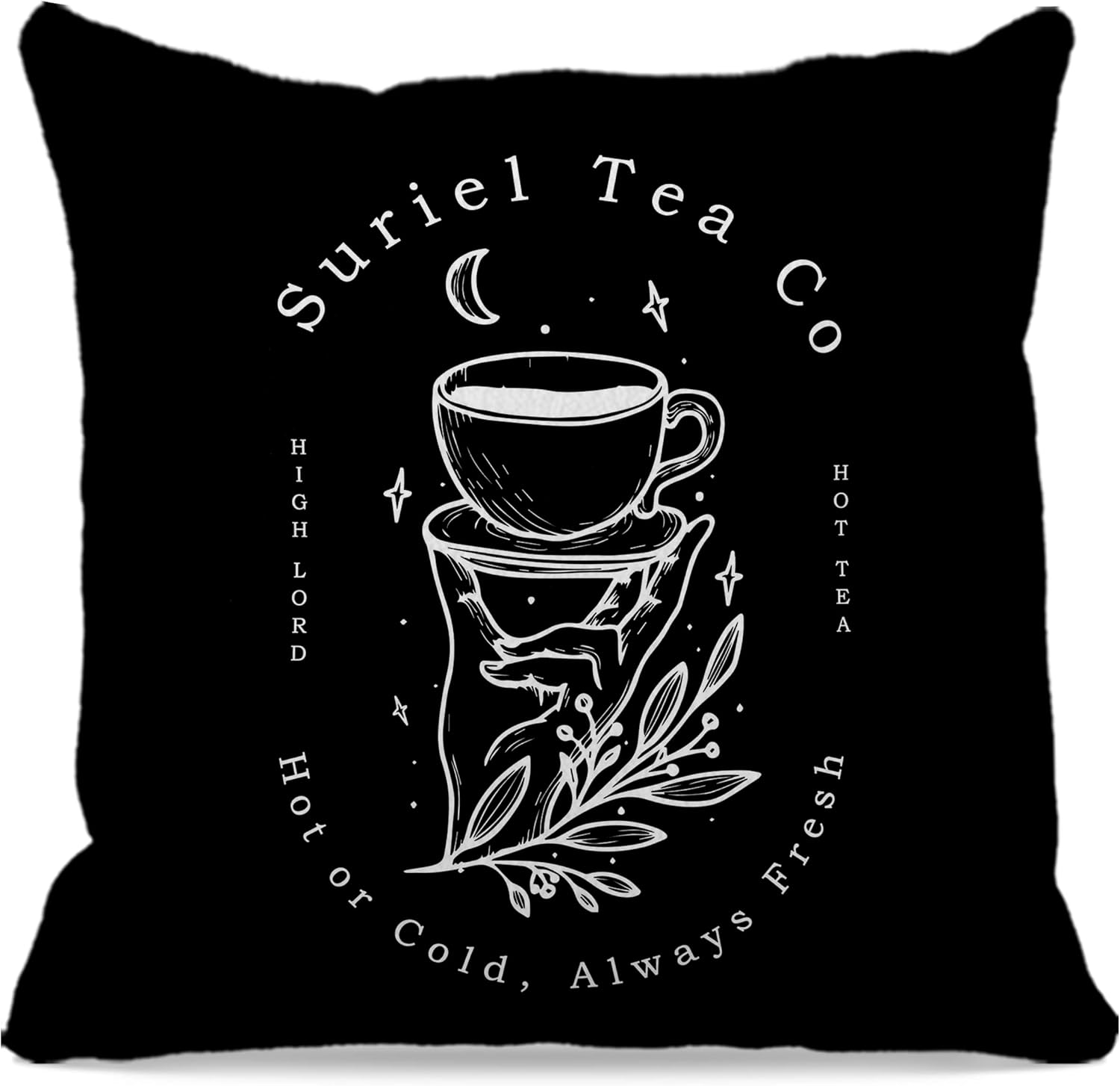 ACOTAR Gift Suriel Tea Co – Funda de almohada de 18 x 18 pulgadas, una corte de espinas y rosas, funda de cojín decorativa para biblioteca, hogar,