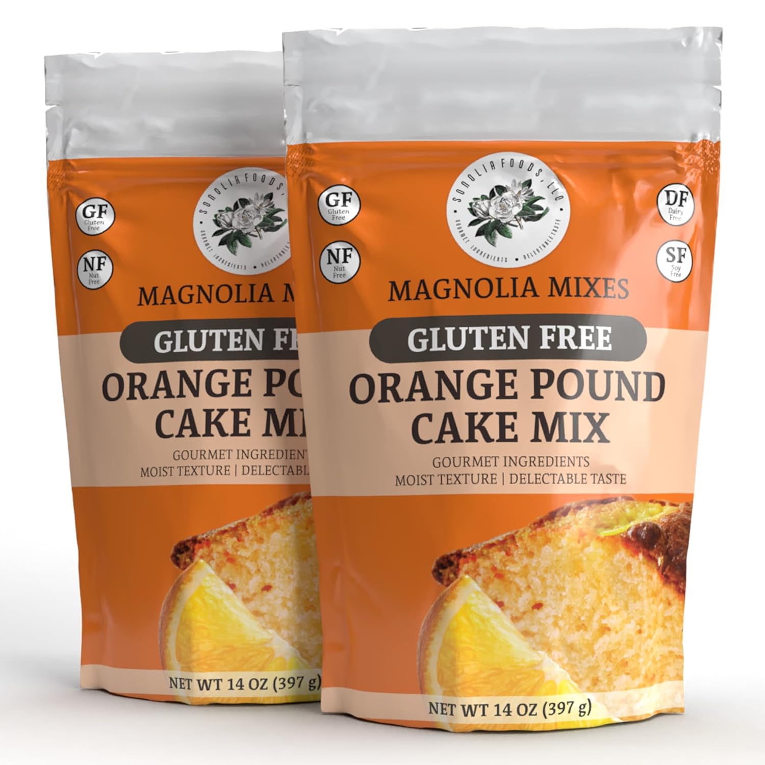 Magnolia Mixes – Mezcla de pastel de libras de naranja sin gluten, paquete de 2 unidades (no paquete de 4)