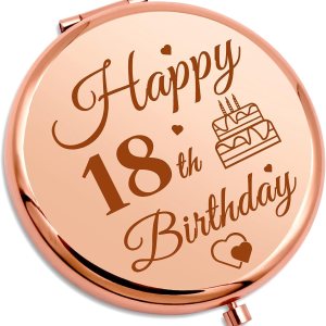 Happy18 – Regalo de cumpleaños para niñas, espejo de maquillaje compacto, regalo de cumpleaños de 18 años para nieta, hermana, sobrina, amiga, hija, Happy18 – Regalo de cumpleaños para niñas, espejo de maquillaje compacto, regalo de cumpleaños de 18 años para nieta, hermana, sobrina, amiga, hija,