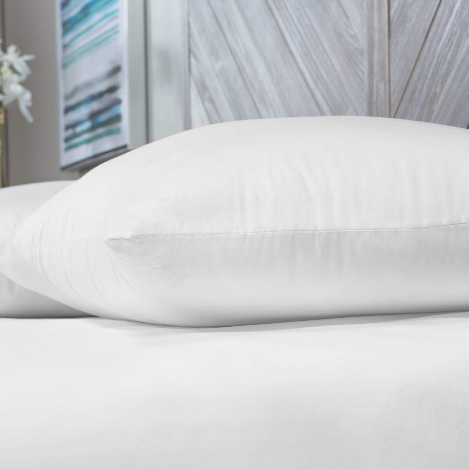 BioPEDIC CoolMax Lujosa almohada de cama de 400 hilos, paquete de 2 unidades, estándarQueen, color blanco