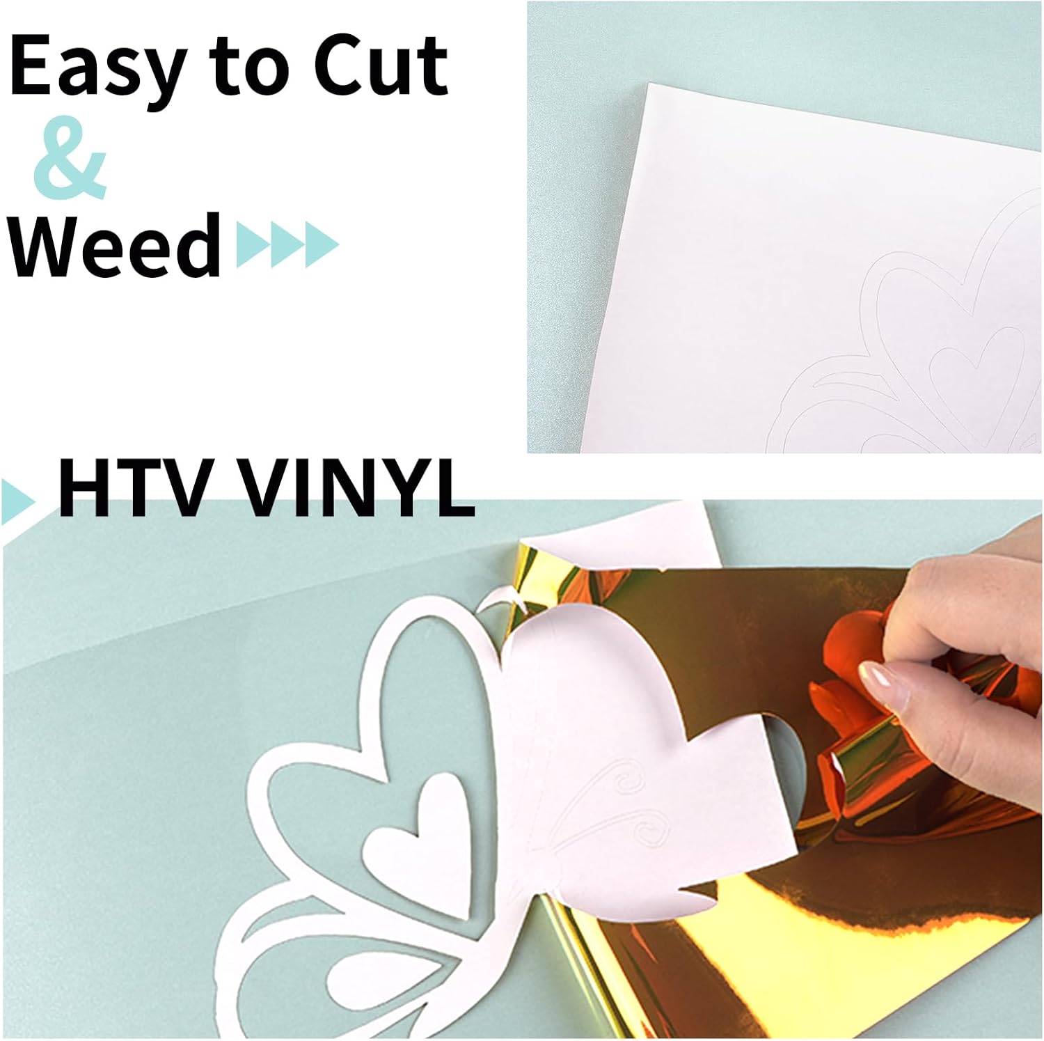 HTVRONT Vinilo holográfico de transferencia de calor, 12 pulgadas x 6 pies, HTV holográfico para camisas, sombreros, vinilo holográfico para Cricut