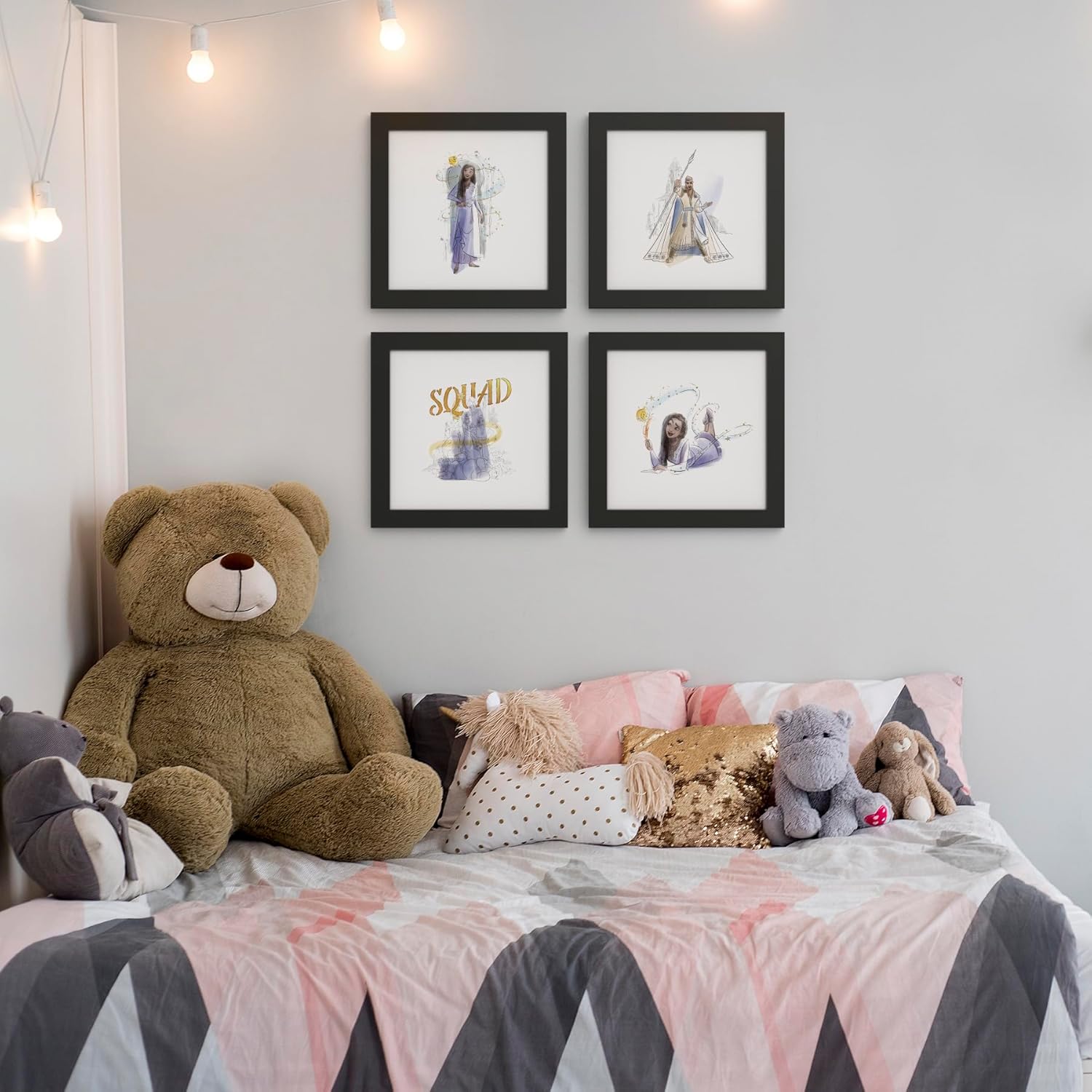 Trends International Gallery Pops Disney Wish – Póster de pared de Asha y Star City of Lights, 12.00 x 12.00 pulgadas, versión de marco negro