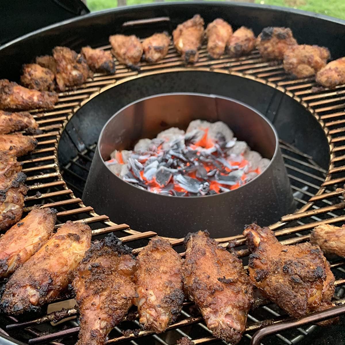 QuliMetal Barbacoa Whirlpool para Weber Kettle 22 26.75 pulgadas WSM, huevo verde grande, Kamado Joe, Weber Smokey Mountain Charcoal Briquet