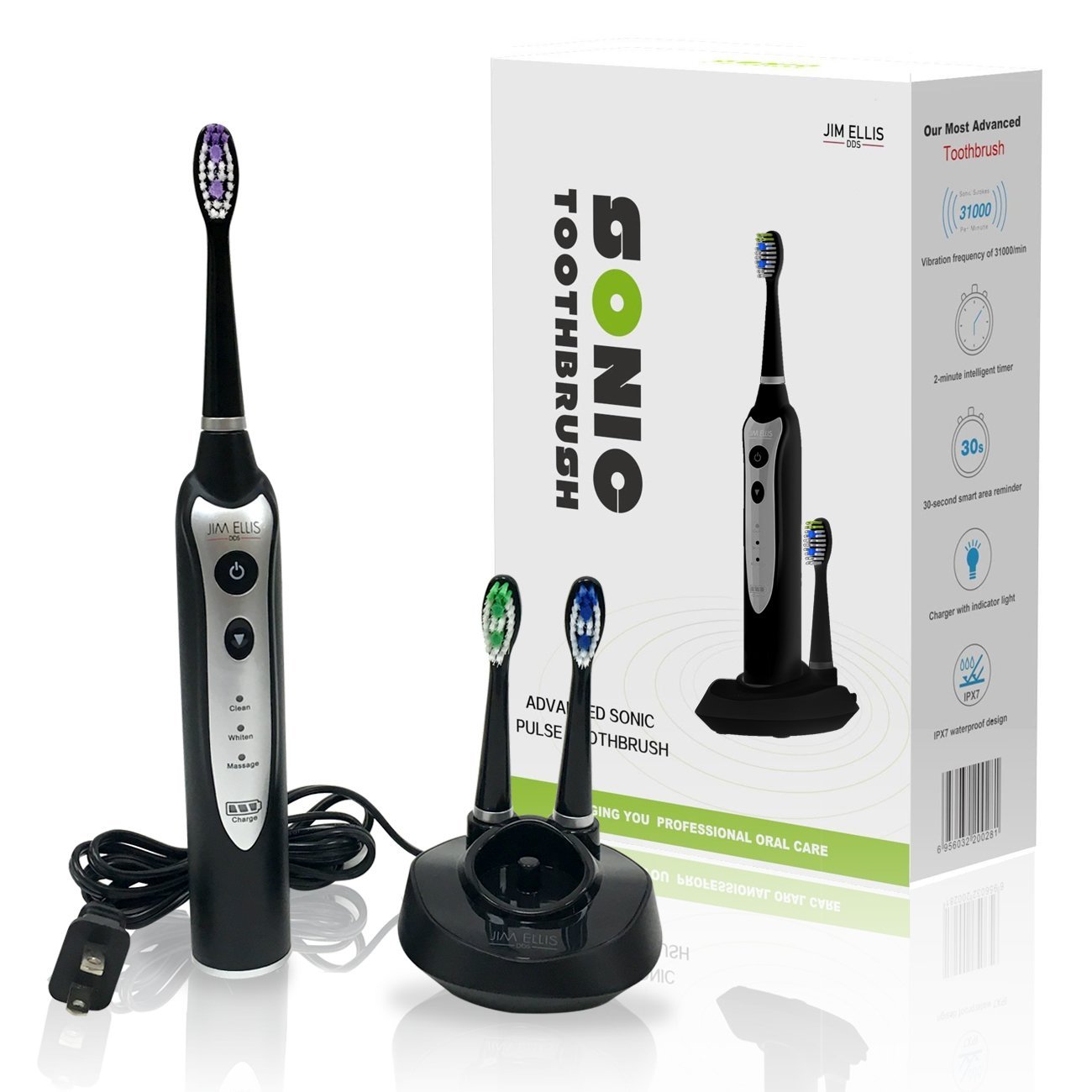 Cepillo dental eléctrico Dr Jim Ellis para higiene dental superior