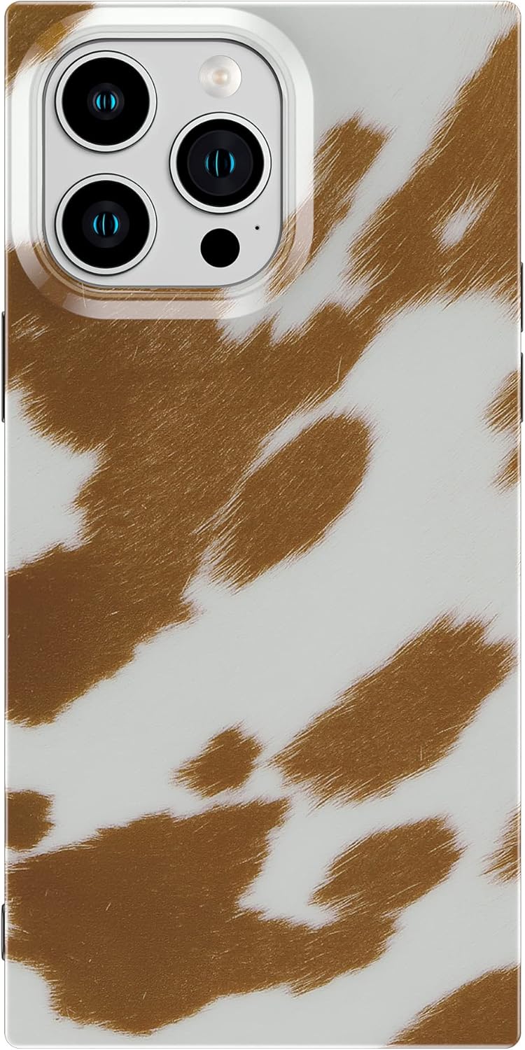 Cocomii Funda cuadrada diseñada para iPhone 13 Pro Max, compatible con MagSafe, delgada, brillante, bronceado y blanco, estampado animal de moda,