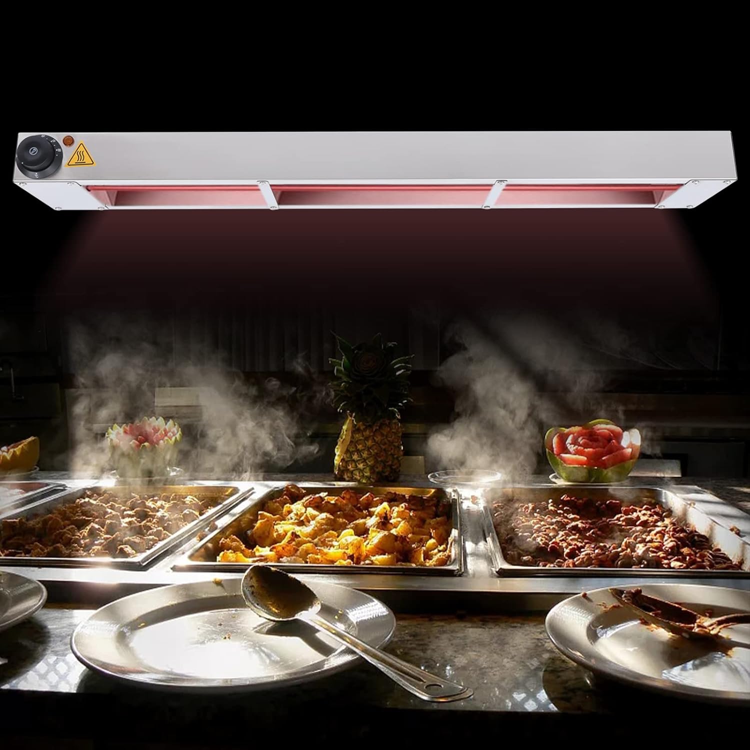 Lámpara eléctrica comercial de calor de alimentos de 36 pulgadas, 110 V, 600 W, calentador de alimentos con temperatura ajustable de 30  a 185.0 F,