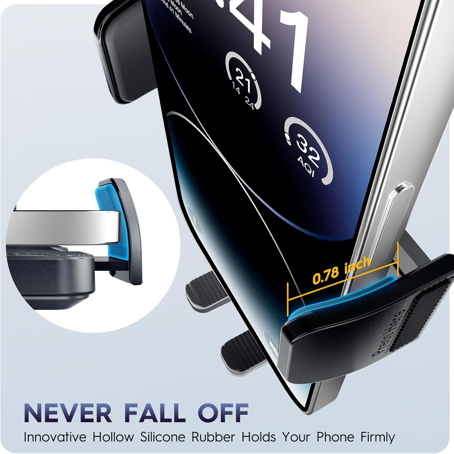 APQZHO Soporte para teléfono de automóvil clip mejorado que nunca se cae Soporte para teléfono celular manos libres para automóvil compatible con