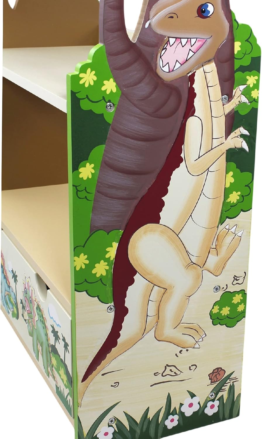 Estante de madera Fantasy Fields, diseño de grietas, color rosado para niños, Reino de dinosaurios, Multicolor