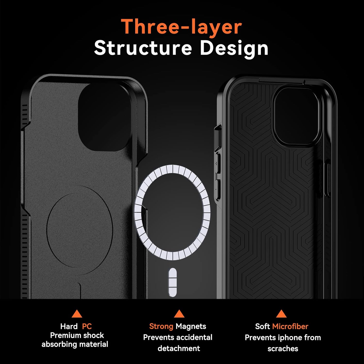 Dataroad – Funda magnética para iPhone 13 Pro, resistente compatible con MagSafe, protección contra caídas de grado militar, forro de microfibra