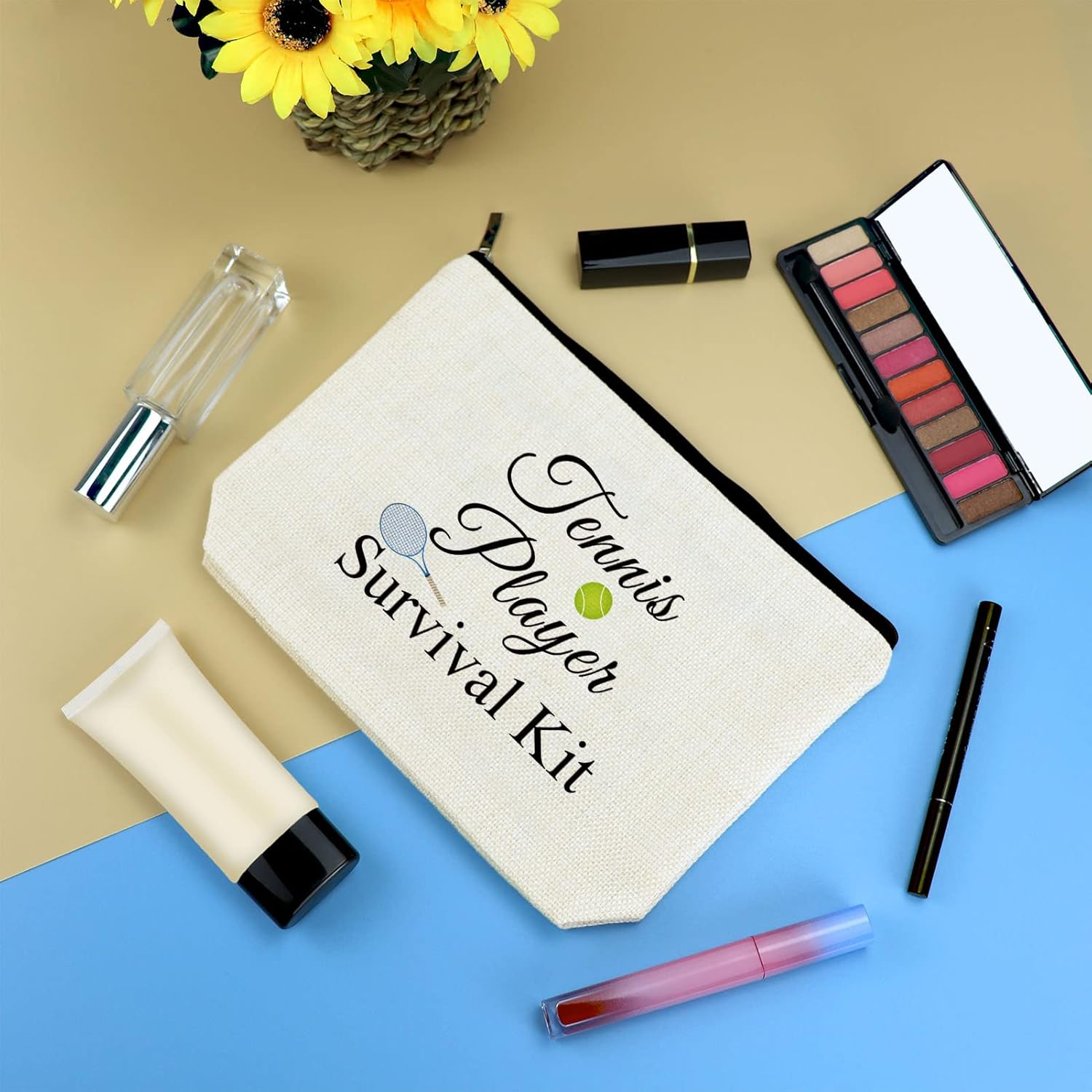 Regalos para jugadores de tenis, regalo para amantes del tenis, bolsa de maquillaje, regalo de tenis para niñas y mujeres, bolsa de cosméticos