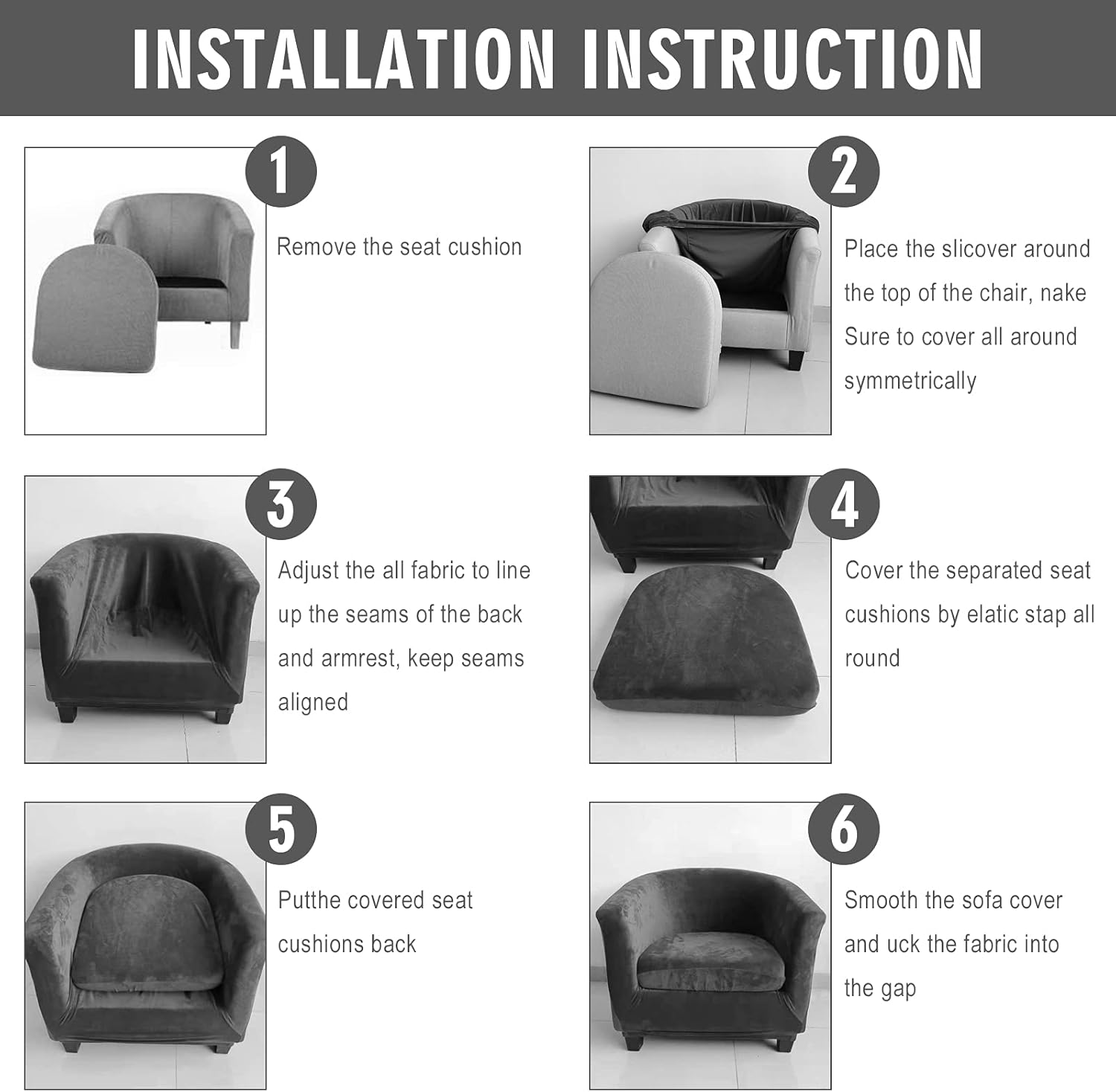 MIFXIN 2 fundas de terciopelo para silla de bañera con funda de cojín, fundas elásticas extraíbles para silla de bañera, sofá, protector de muebles