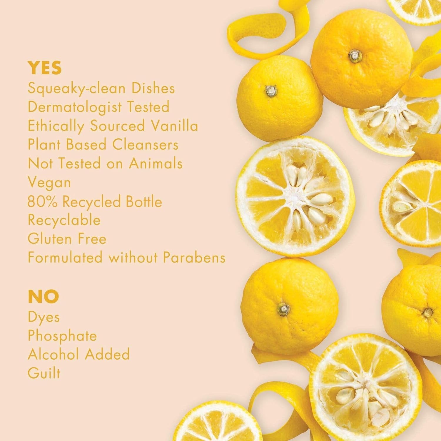 Jabón líquido para platos de cítricos yuzu y vainilla (paquete de 6)