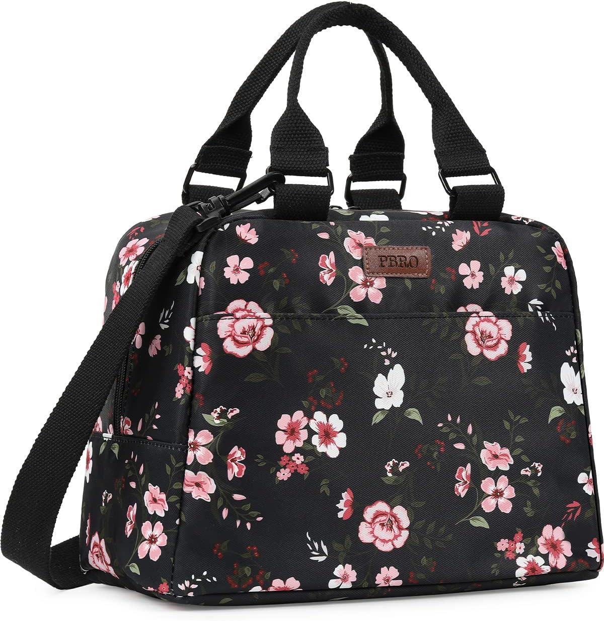 PBRO Lonchera térmica para mujer, bolsa de almuerzo reutilizable de apertura amplia con cinturón de hombro ajustable, bonita lonchera portátil con