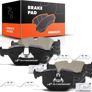 A-Premium Juego de pastillas de freno de disco de cerámica delanteras y traseras compatibles con BMW 330Ci 2001-2006 3.0L, 330i330xi 2001-2005 3.0L, A-Premium Juego de pastillas de freno de disco de cerámica delanteras y traseras compatibles con BMW 330Ci 2001-2006 3.0L, 330i330xi 2001-2005 3.0L,