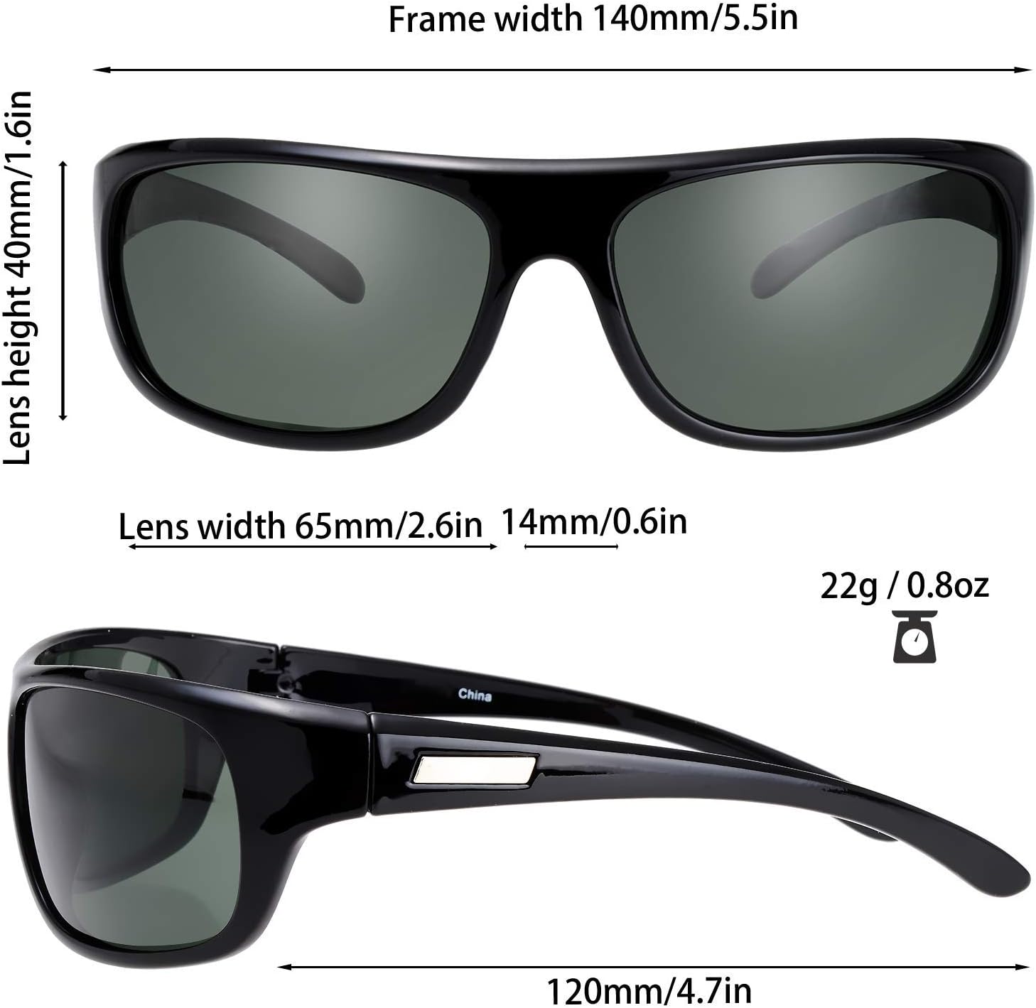 Gafas de sol deportivas polarizadas para hombres y mujeres, béisbol, correr, ciclismo, pesca, conducción, golf, softbol, senderismo, gafas de sol