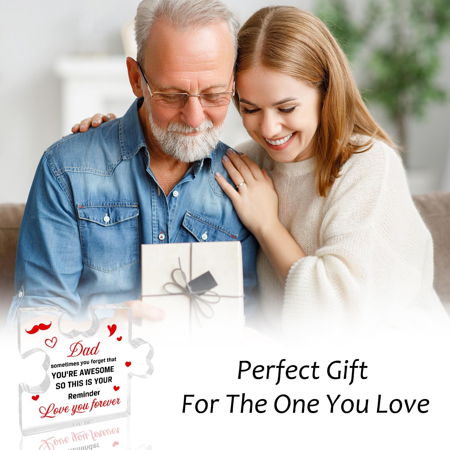 Regalos para padres, regalos para papá de hija e hijo, regalo para padre con mensaje inspirador, regalos para hombres, dulce regalo, placa acrílica