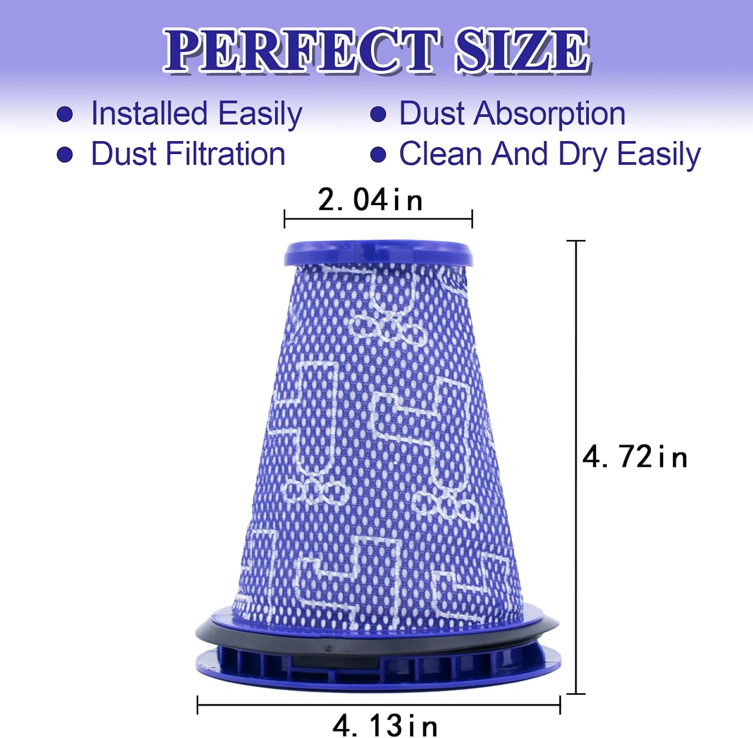 Paquete de 2 filtros HEPA de repuesto para motor compatibles con Dyson CY22 CY23 CY24 CY25 DY75 DY77 DY78 accesorio de aspiradora de bola grande