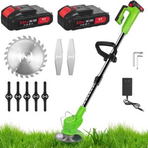 Desbrozadora inalámbrica a batería con 2 baterías y 8 cuchillas, 51 pulgadas y 24 V Weedeaters funciona con pilas, para césped, jardín, patio, Desbrozadora inalámbrica a batería con 2 baterías y 8 cuchillas, 51 pulgadas y 24 V Weedeaters funciona con pilas, para césped, jardín, patio,