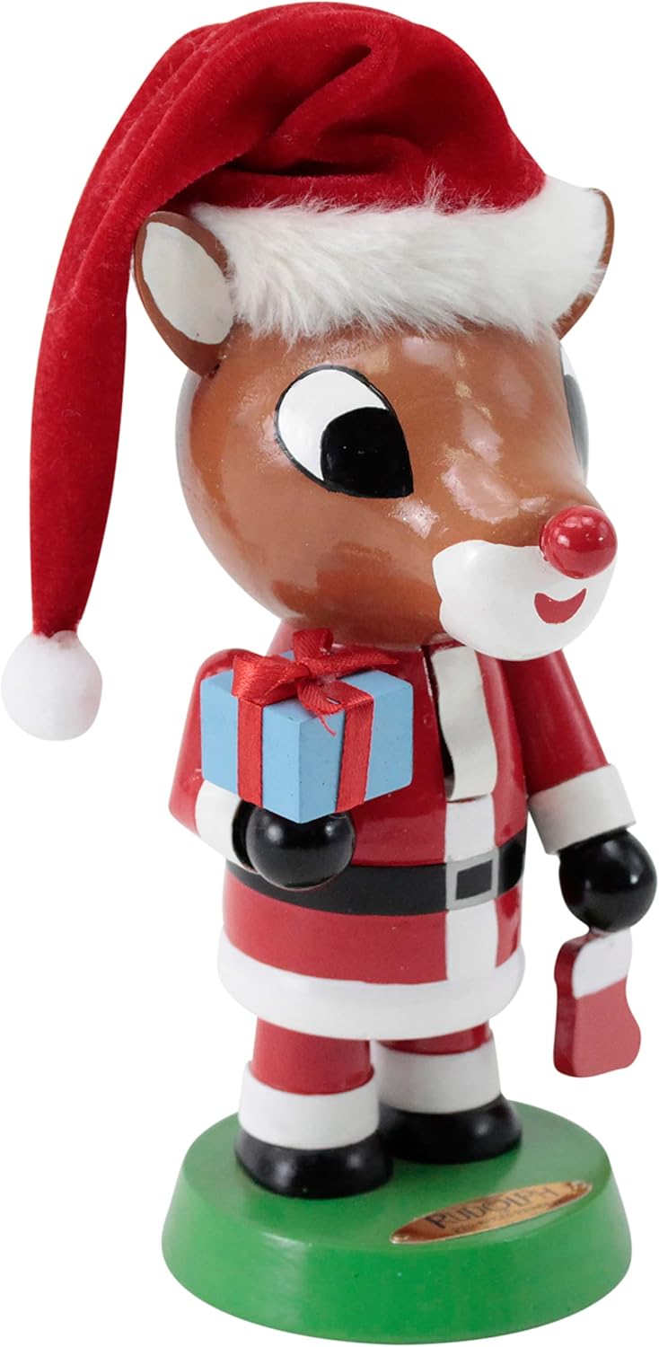 Dan Dee Rudolph The Red-Nosed Reindeer  Cascanueces de Rudolph de 8.5 pulgadas  Decoración navideña oficial y coleccionable, marrón
