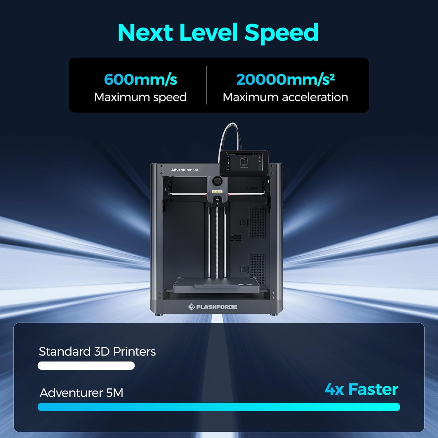 FLASHFORGE Impresora 3D oficial Adventurer 5M nivelación automática, impresora 3D FDM de alta velocidad máxima de 23.622 ins con extrusora directa