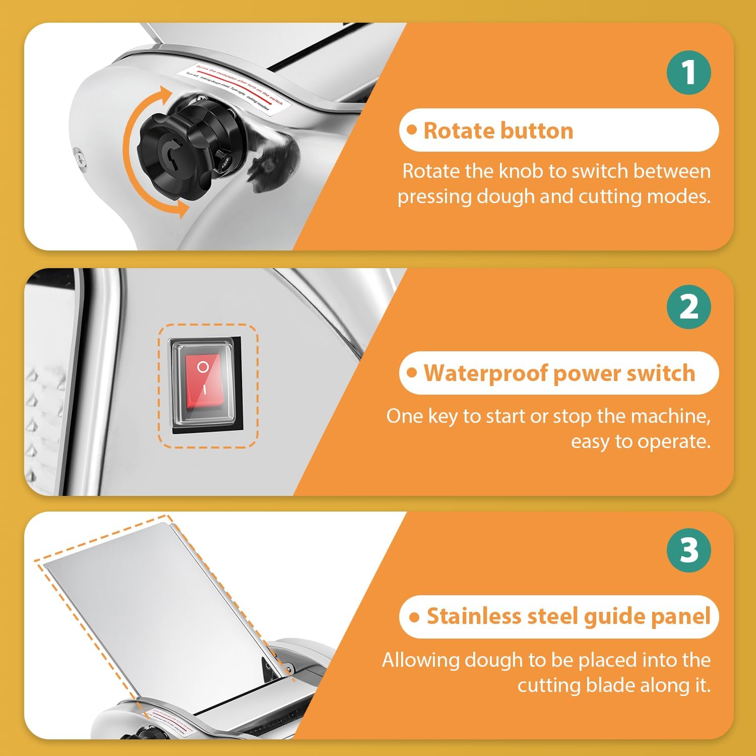 Newhai Máquina eléctrica para hacer pasta, máquina para fabricar fideos familiares, rodillo de masa de 0.098 in, espagueti, 0.157 in de ancho, 0.354