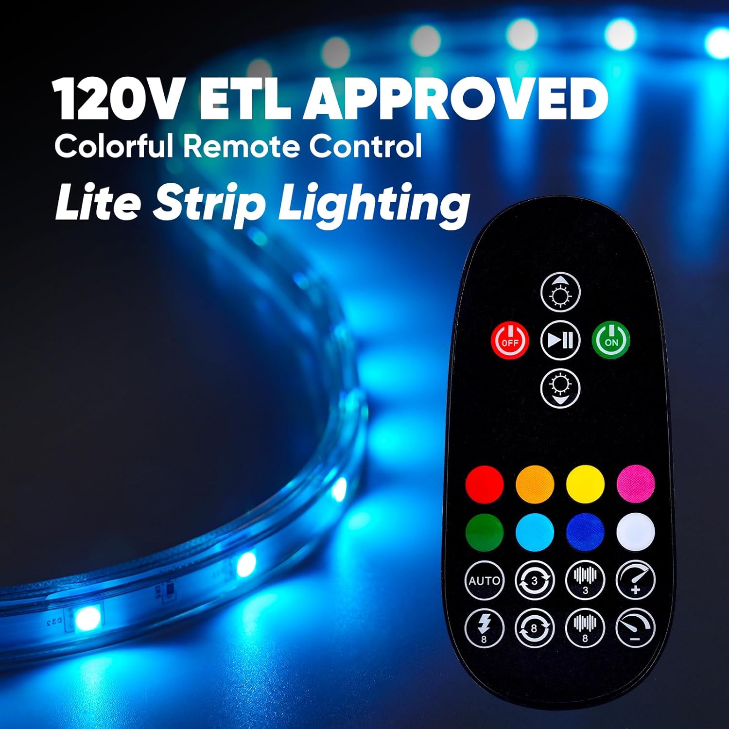 Shine Decor AC120V Lite – Tira LED RGB, 4F resistente al frío IP65, impermeable, control remoto, iluminación de tira multicolor, regulable de