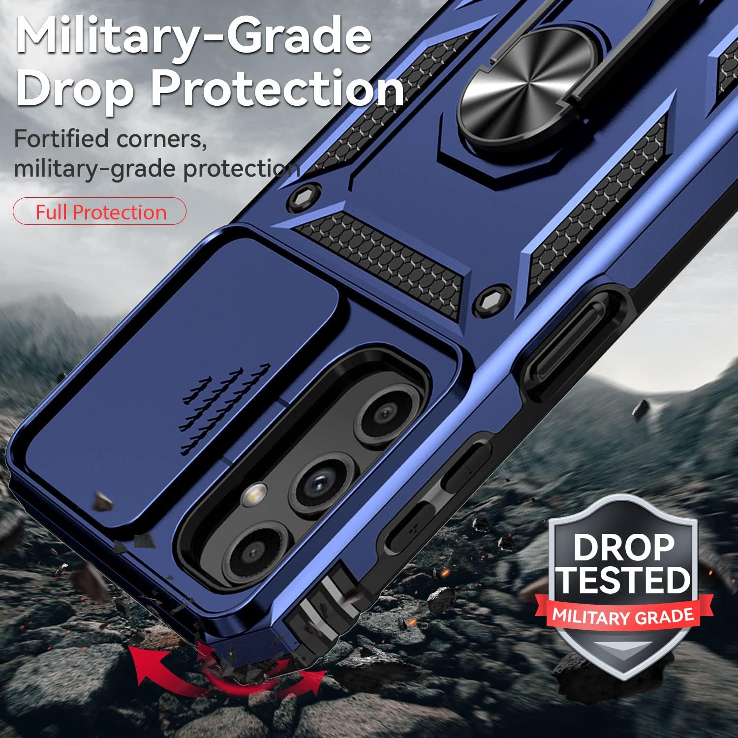 SKMY Funda para Samsung Galaxy A24 5G, Galaxy A24 5G, con protectores de pantalla y funda para cámara, grado militar de 16 pies. Funda a prueba de