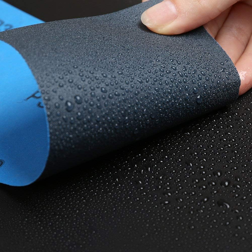LotFancy Papel de lija de grano 2500, 45 unidades, papel de arena seca húmeda de 9 x 3.6 pulgadas, hoja de lijado de carburo de silicio para metal
