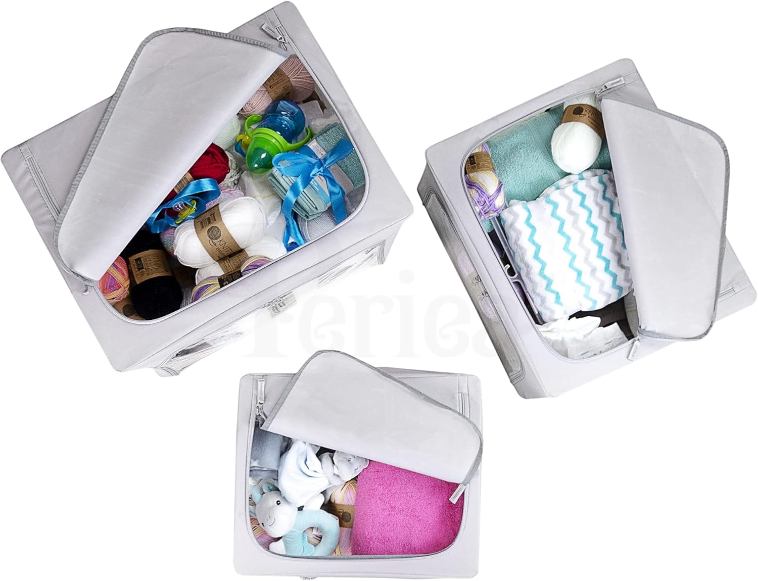 Cajas de almacenamiento de tela Oxford con marco de acero, debajo de la cama o en el armario, paquete de 2 organizadores grandes (lunares)