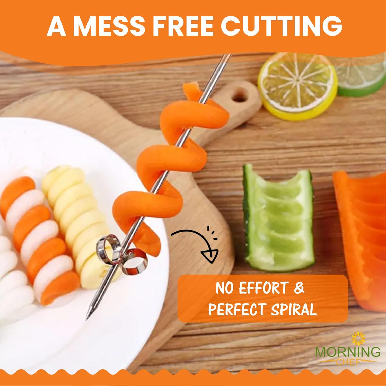 OXOX Dos Verduras Espiral Cuchillo Tallado Herramientas Plátano Pepino Ensalada Chopper Manual Espiral Tornillo Slicer Spiralizer