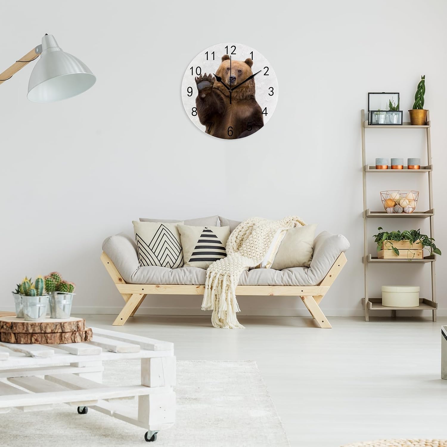 SJJ Reloj de pared moderno y simple para interiores, 10 pulgadas, sin tictac, decorativo, para dormitorio, sala de estar, oficina