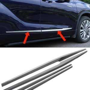 Moldura lateral de carrocería para Toyota Highlander, cubierta protectora inferior cromada deportiva para Highlander Gas Hybrid LE XLE XSE Limited Moldura lateral de carrocería para Toyota Highlander, cubierta protectora inferior cromada deportiva para Highlander Gas Hybrid LE XLE XSE Limited