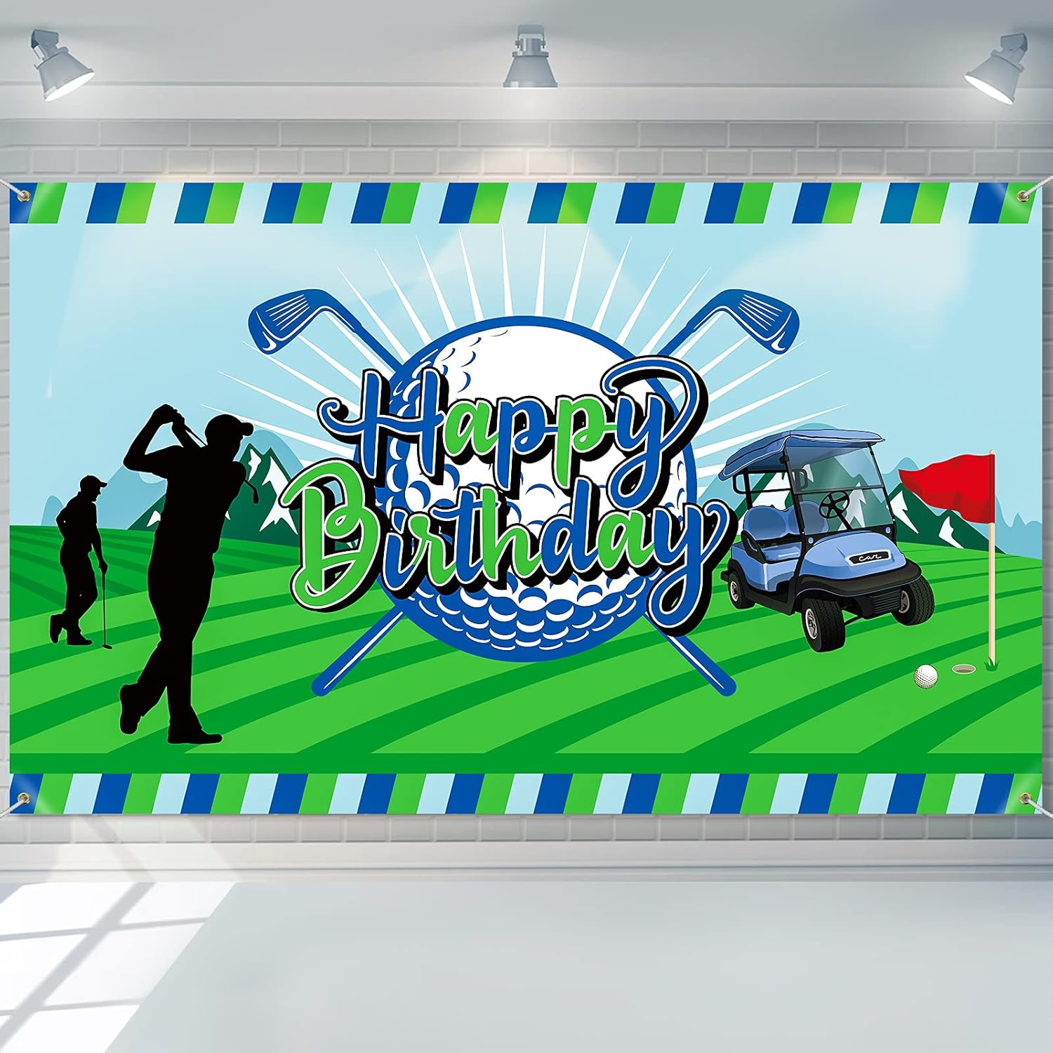 Decoración de fiesta de cumpleaños de golf, telón de fondo de feliz cumpleaños, cartel de cabina de fotos, fondo de fotografía para golf, deportes,