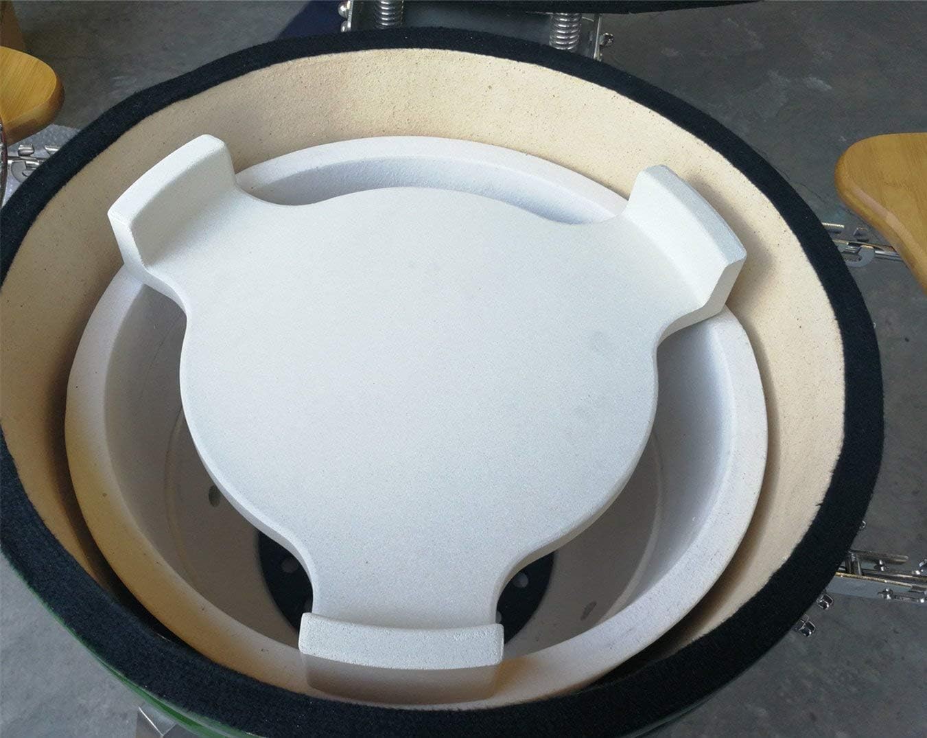 BBQ Future Deflector de calor para huevos verdes grandes, accesorios para colocar platos, piedra para ahumar, piedra de pizza para parrilla grande