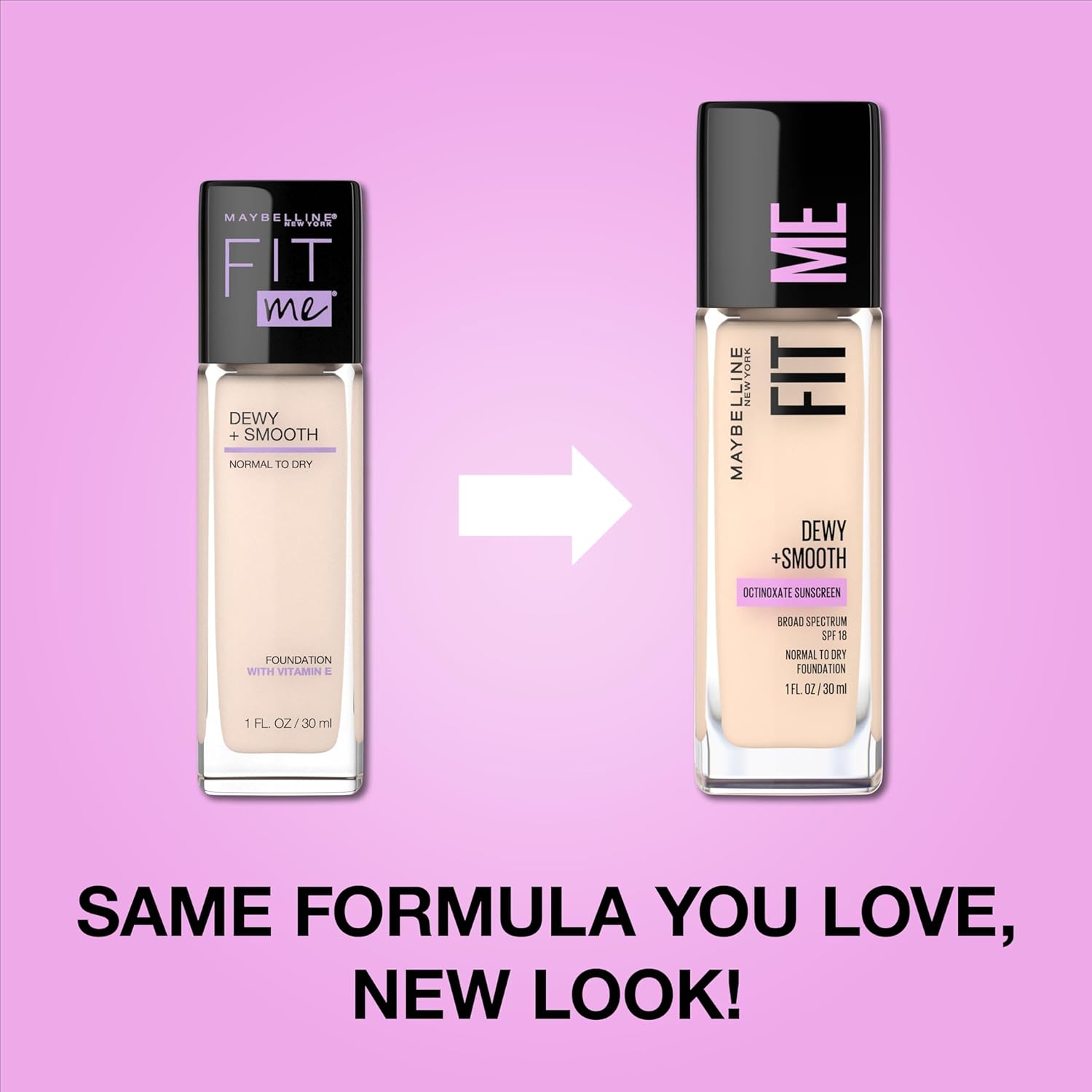 Maybelline Base líquida Fit Me Dewy + Smooth Liquid Foundation, beige (Sandy Beige), 1 unidad (el embalaje puede variar)