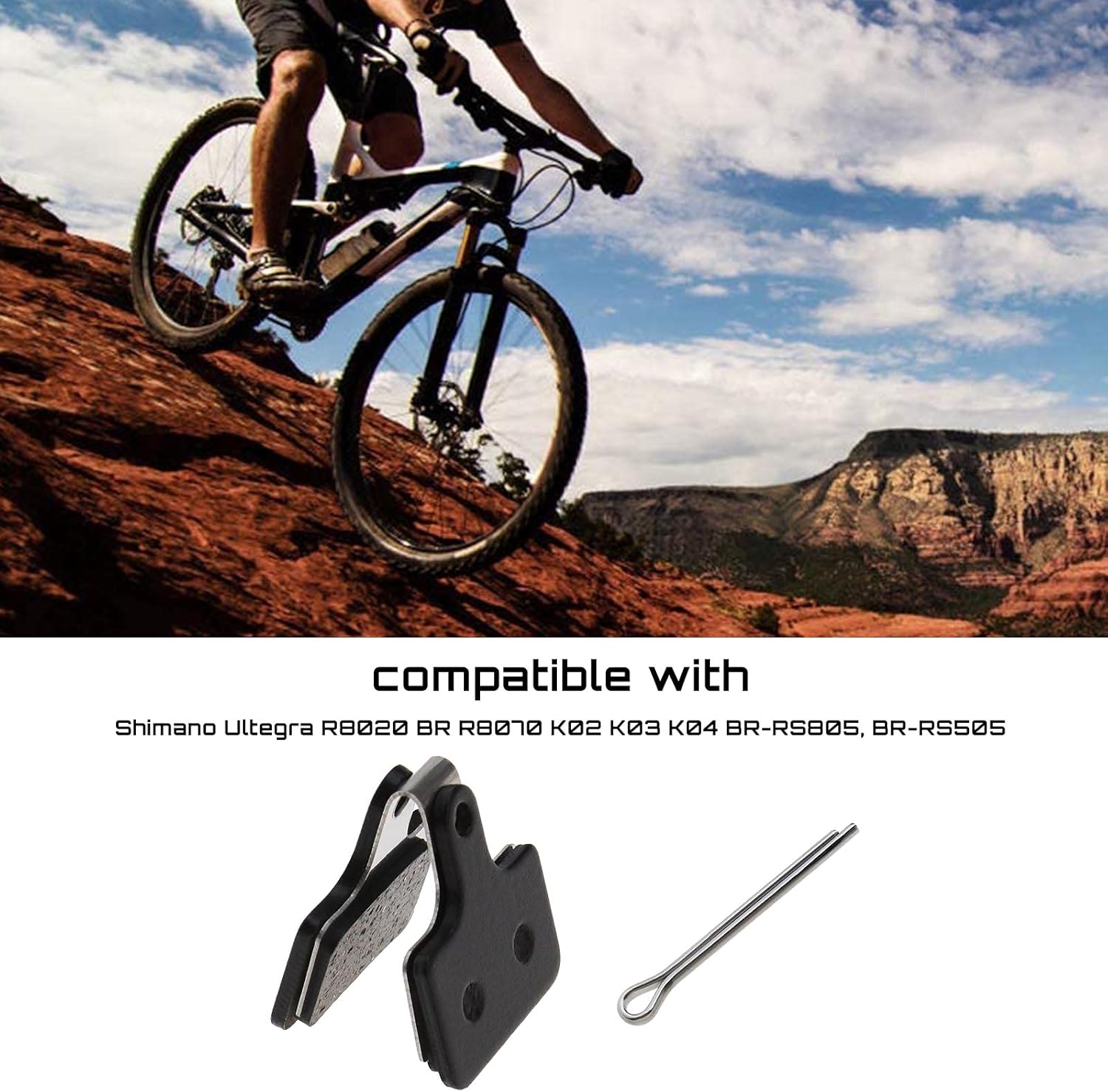 Create idea 2 pares de pastillas de freno de disco de bicicleta semimetálicas de resina de 0.157 in de grosor compatibles con Ultegra R8020 BR R8070