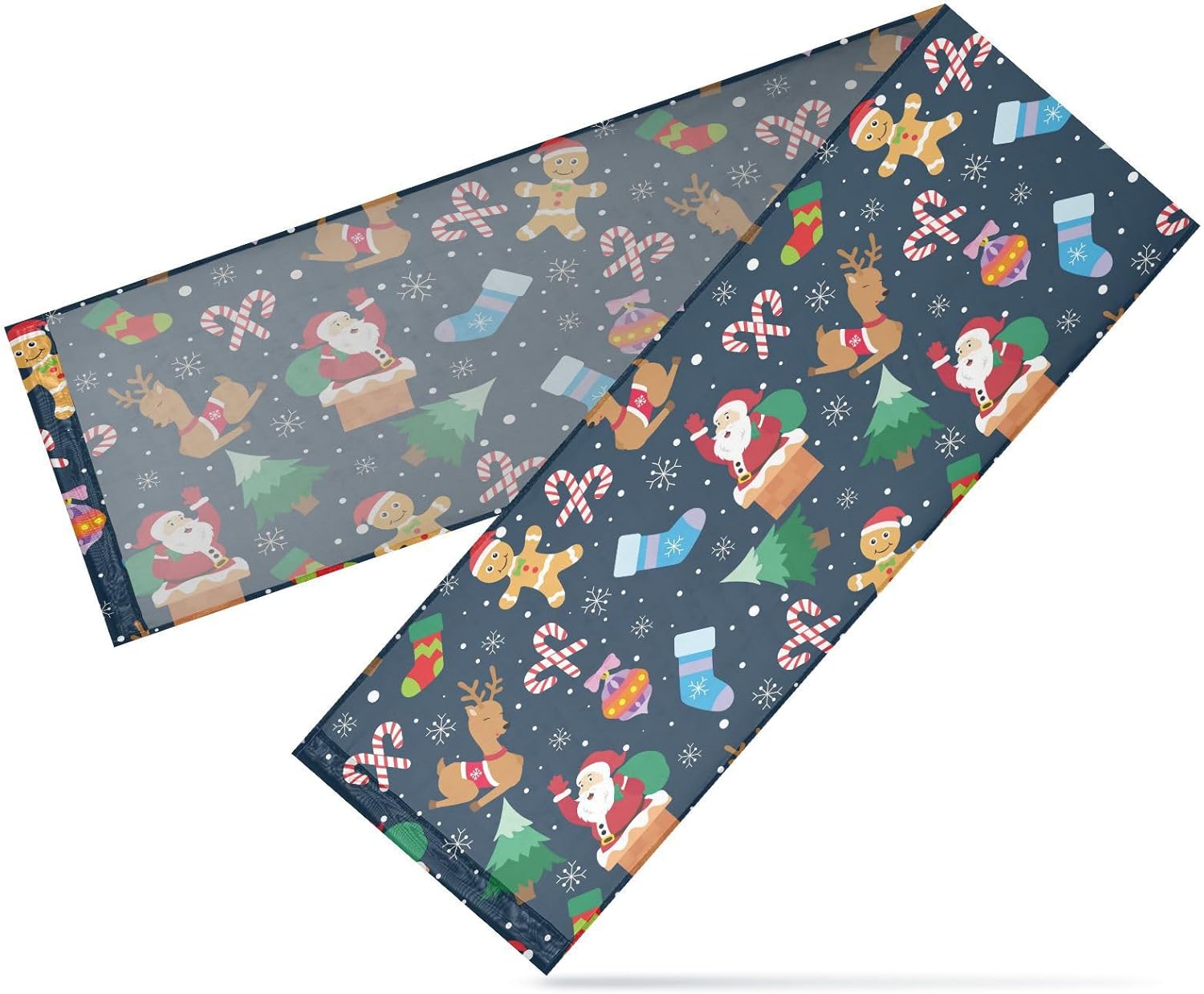 Christmas New Year Santa Deer Table Runner Fall Table Runners for Dining Table Decor Christmas Table Runner 108 Inches Long