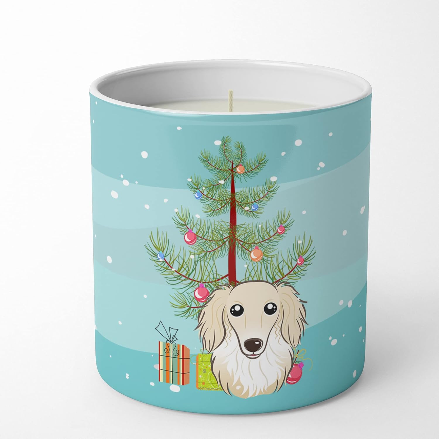 Caroline’s Treasures BB1584CDL – Vela decorativa de soja para árbol de Navidad y pelo largo, 10 onzas, cera de soja natural, aceite esencial,