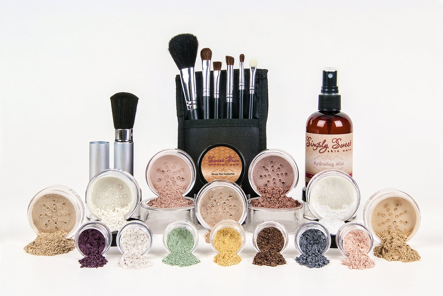 Kit de maquillaje mineral de tamaño completo, set de base mate