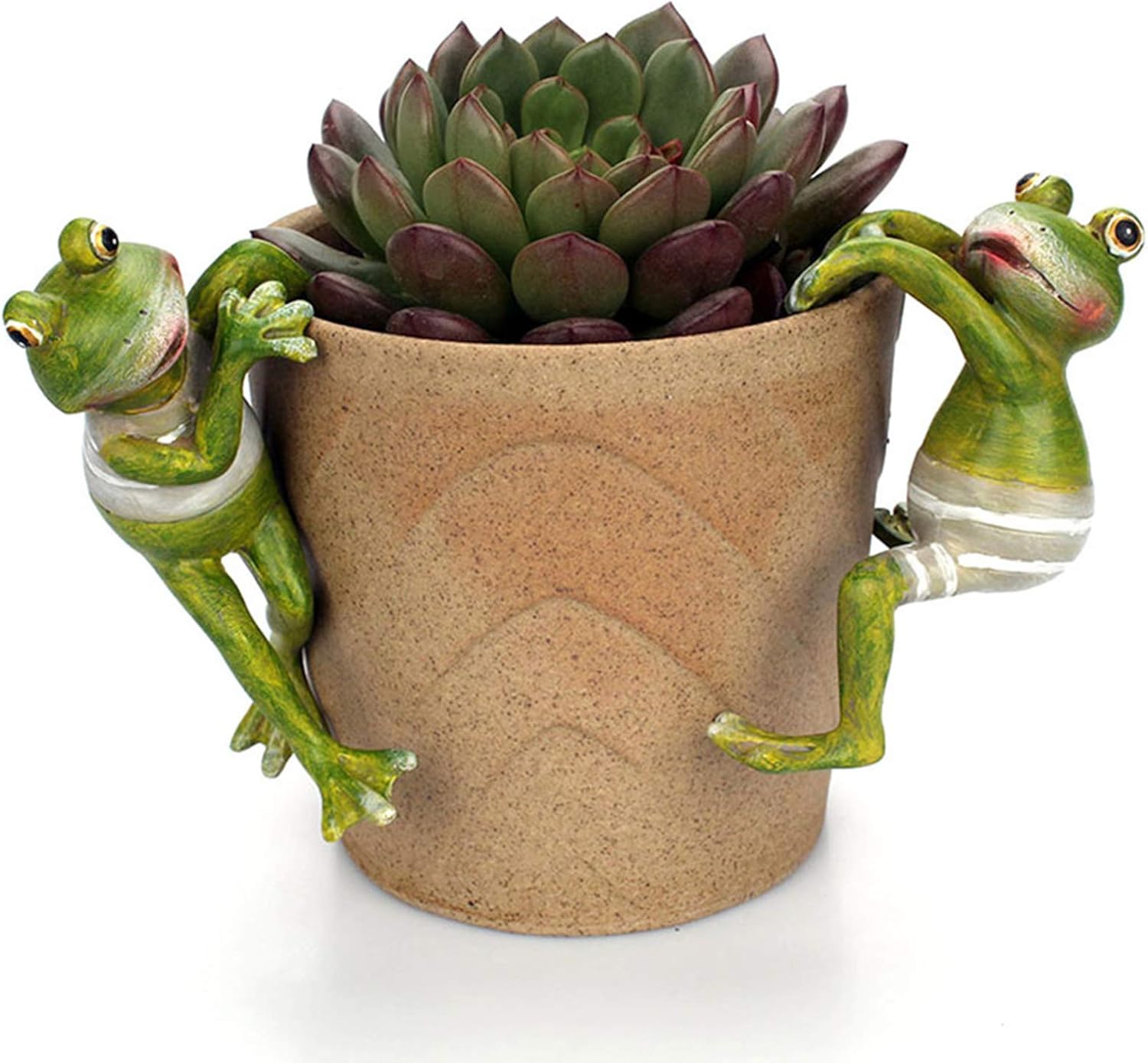 NMFIN Paquete de 4 estatuas de jardín de ranas, esculturas de ranas 3D para exteriores, escultura de animales lindos de resina, arte de patio y