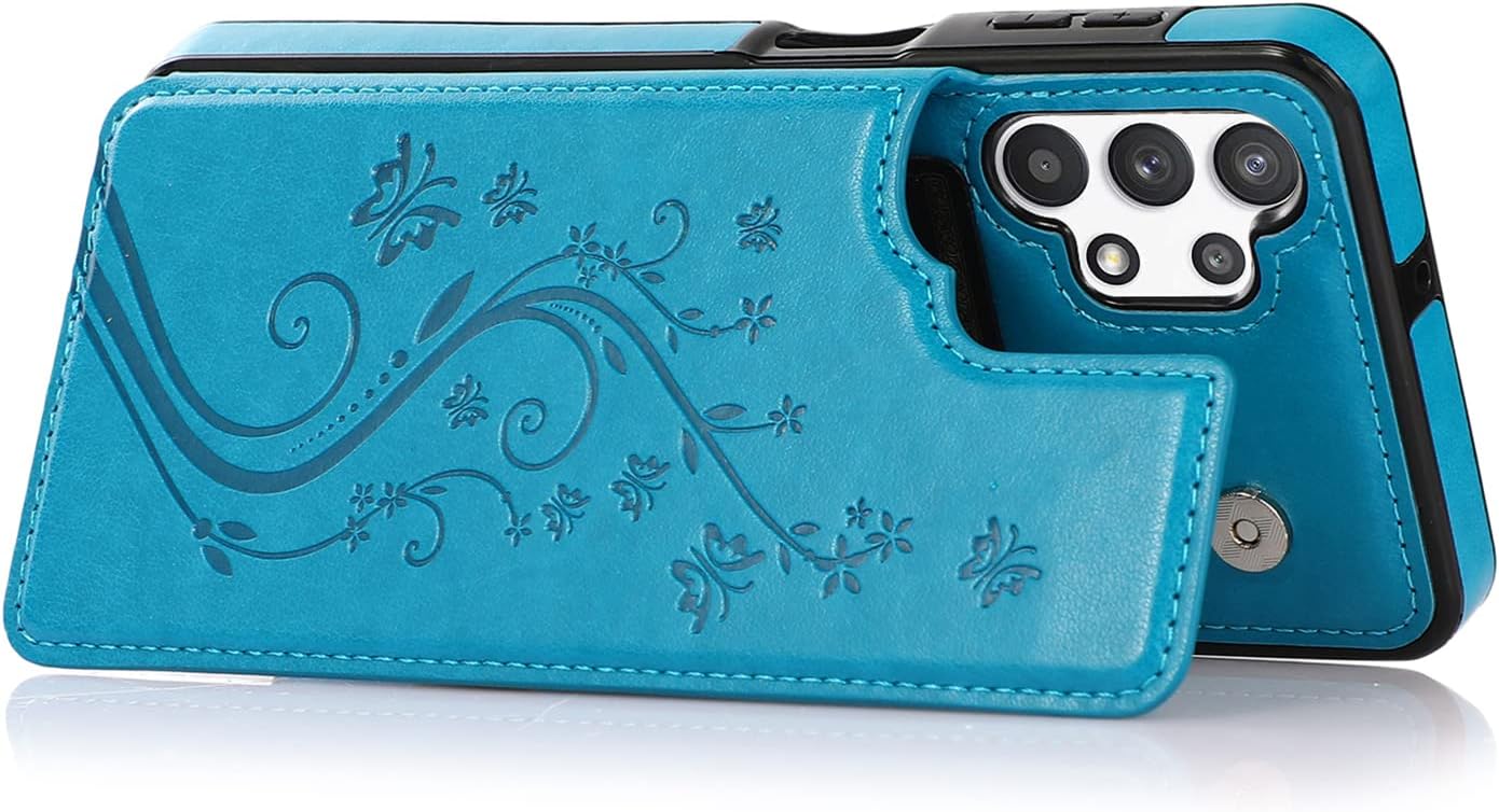 Funda de teléfono para Samsung Galaxy A32 5G de 6.5 pulgadas con protector de pantalla de vidrio templado, tarjeterotarjeterocartera, soporte para