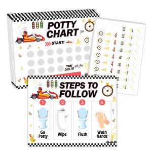 Tabla de entrenamiento para ir al baño con temática de autos de carreras para niños pequeños y niñas, paso a seguir, tabla de rutina de Tabla de entrenamiento para ir al baño con temática de autos de carreras para niños pequeños y niñas, paso a seguir, tabla de rutina de