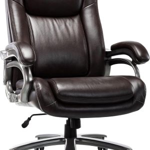 Silla de oficina grande y alta de 400 libras, silla ejecutiva de computadora con respaldo alto, base de metal resistente y ángulo de inclinación Silla de oficina grande y alta de 400 libras, silla ejecutiva de computadora con respaldo alto, base de metal resistente y ángulo de inclinación