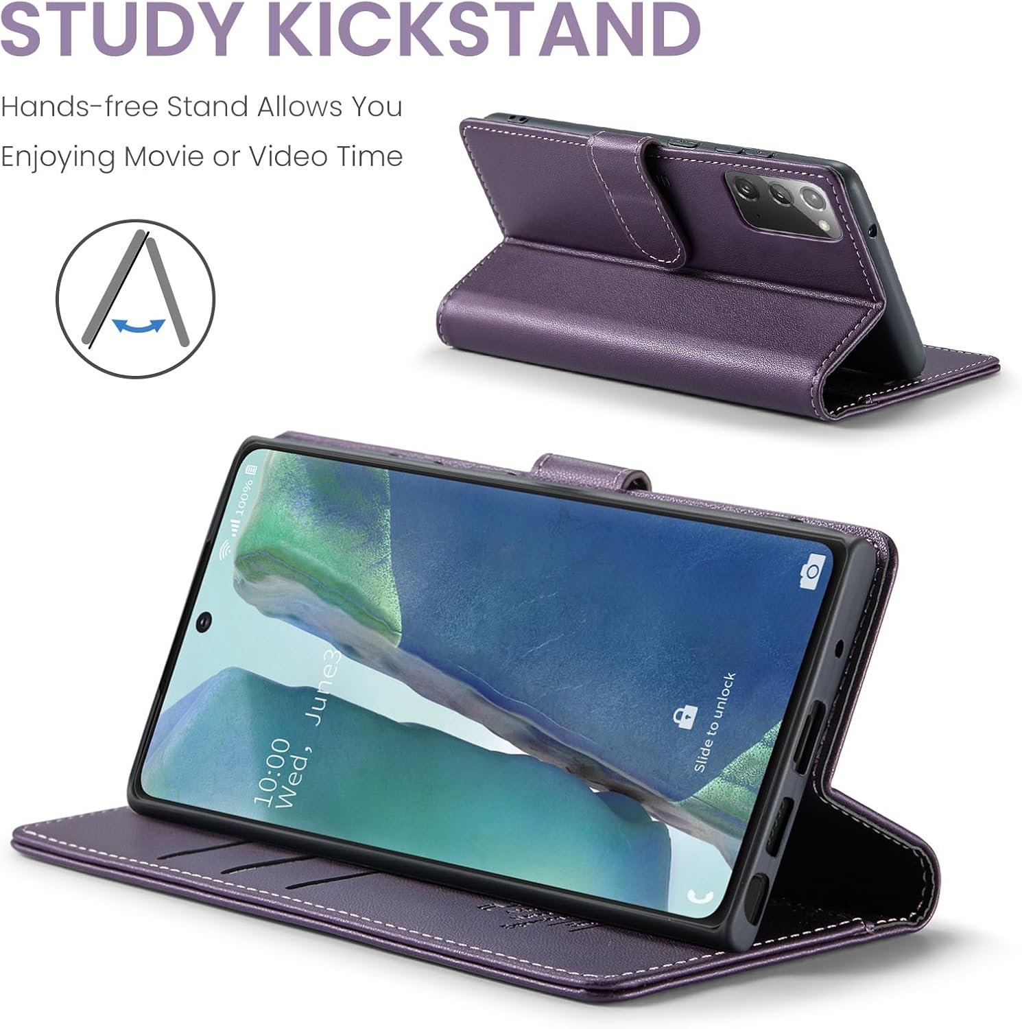 Funda tipo cartera para Samsung Galaxy Note 20 5G con bloqueo RFID, soporte para tarjetas de crédito, de piel sintética, función atril, a prueba de