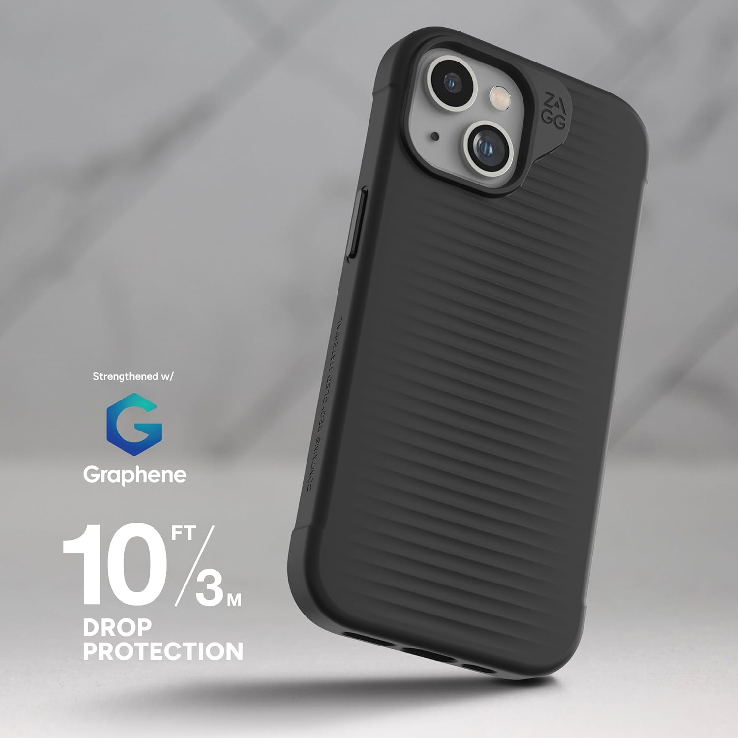 ZAGG Luxe Snap – Funda protectora para iPhone 15, protección contra caídas (10 pies), material de grafeno duradero, funda MagSafe, delgada y ligera,
